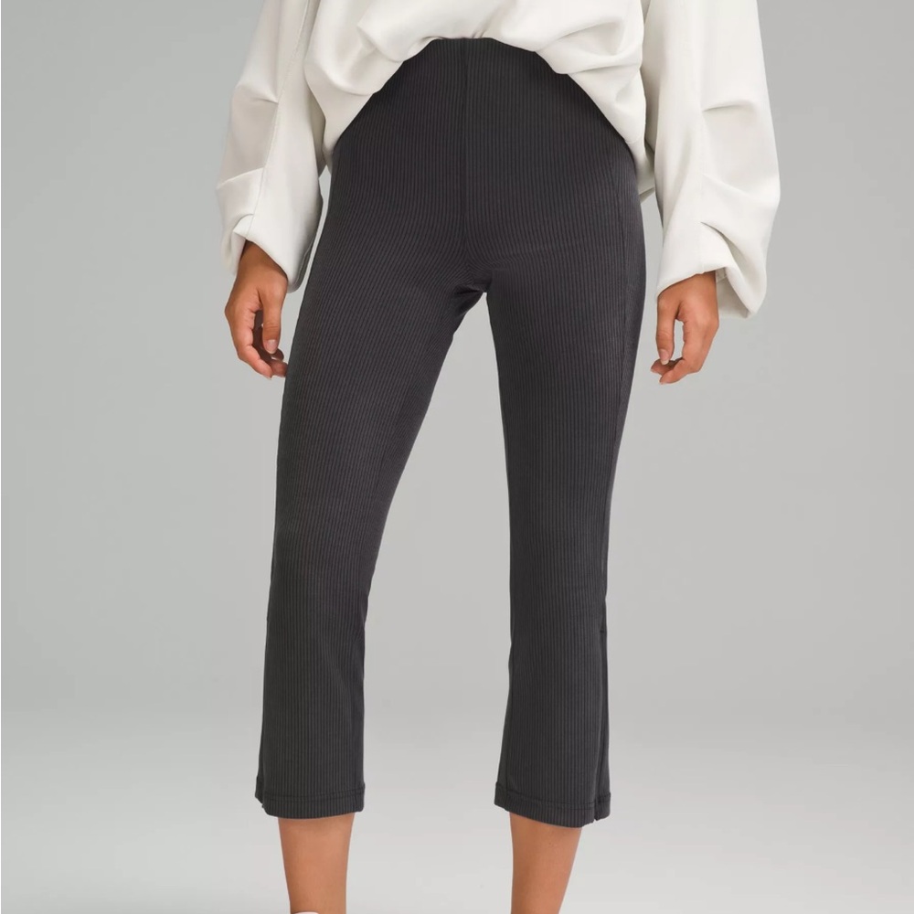 lululemon athletica Charcoal Ribbed Cropped Pants